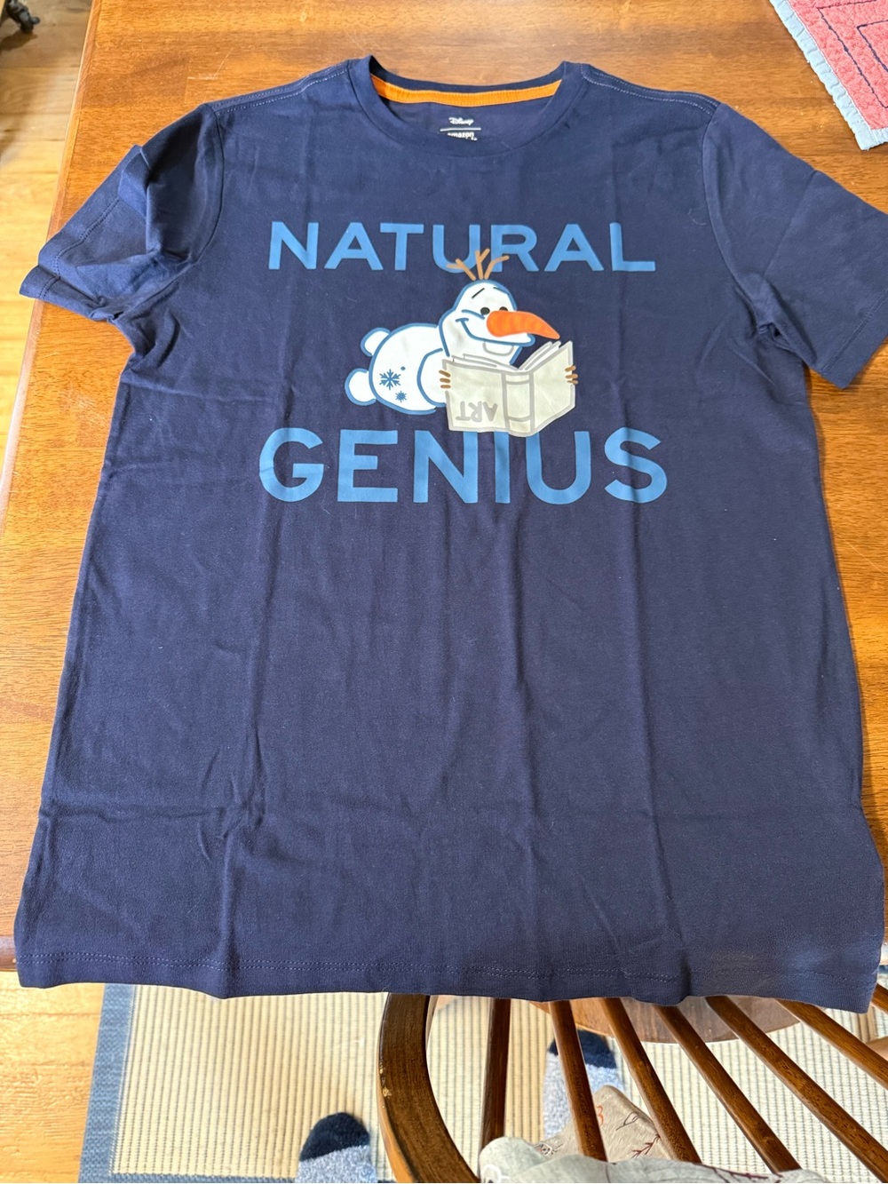 Disney Kids "Natural Genius" Navy Olaf Graphic Tee